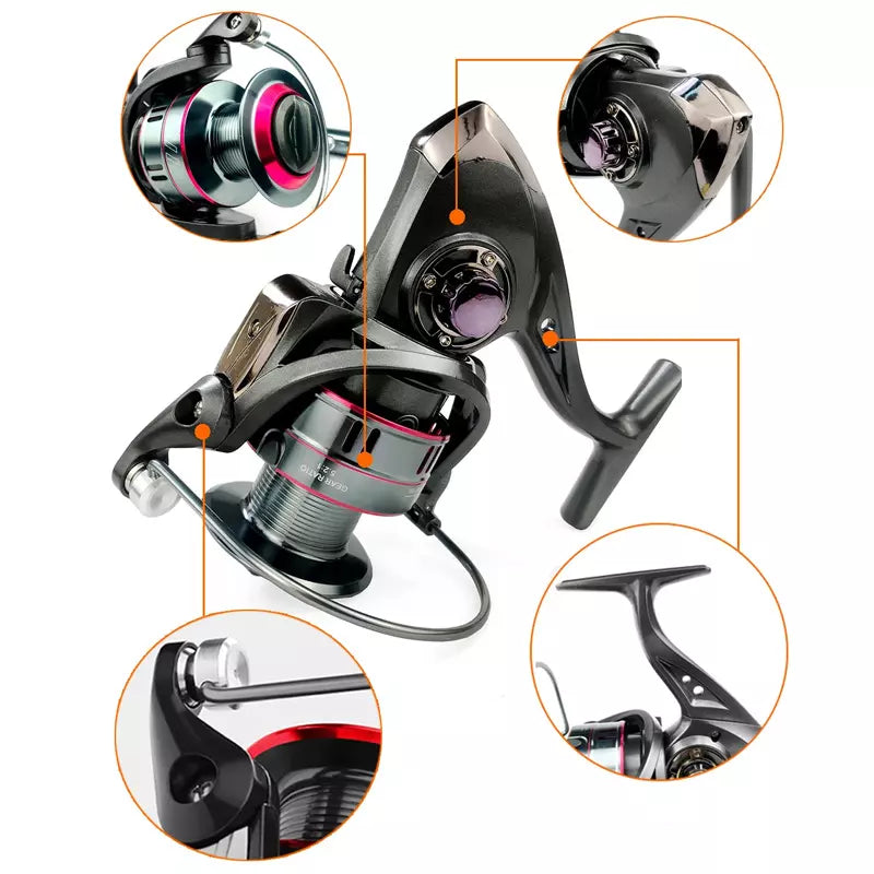 Conjunto Molinete Resistente + Vara de Pesca Retrátil 1.80 à 3.60m Fibra de Carbono