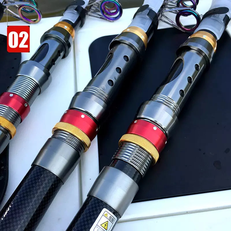 Conjunto Molinete Resistente + Vara de Pesca Retrátil 1.80 à 3.60m Fibra de Carbono