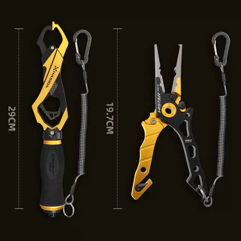 Alicate de Pesca Grip Histar Anti Corrosão Aeronáutico Alumínio Aço Inoxidável com Balança