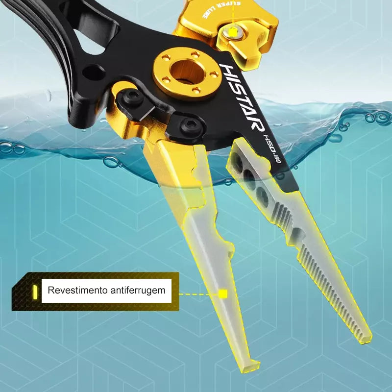 Alicate de Pesca Grip Histar Anti Corrosão Aeronáutico Alumínio Aço Inoxidável com Balança
