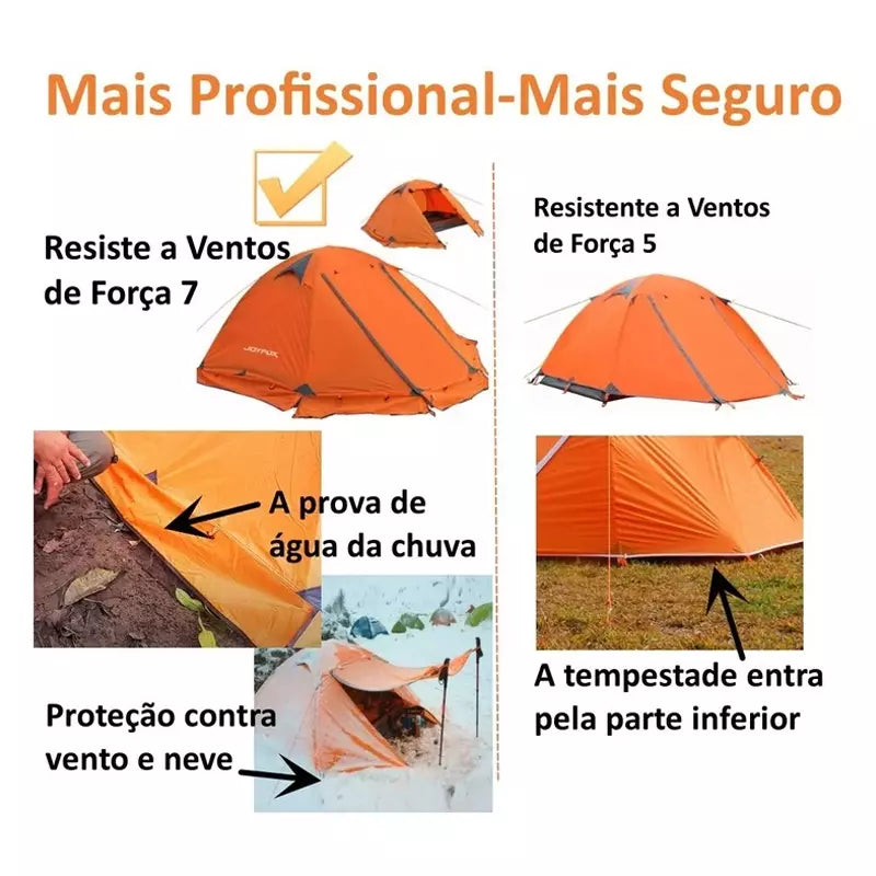 Barraca de Camping JOYFOX para 4 Pessoas – Impermeável e Profissional para Trekking e Montanha