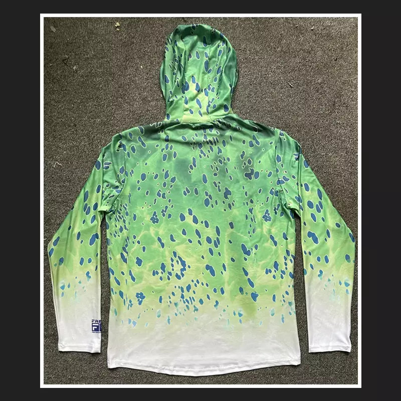 Camisa de Pesca Proteção Solar UPF50 com Balaclava e Capuz Várias Estampas