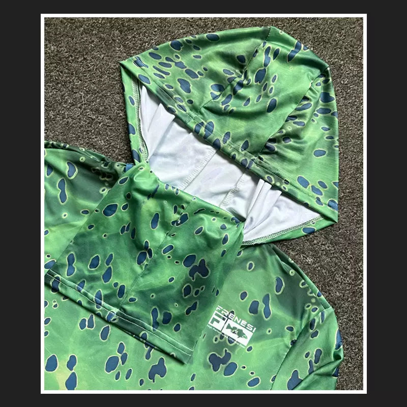 Camisa de Pesca Proteção Solar UPF50 com Balaclava e Capuz Várias Estampas