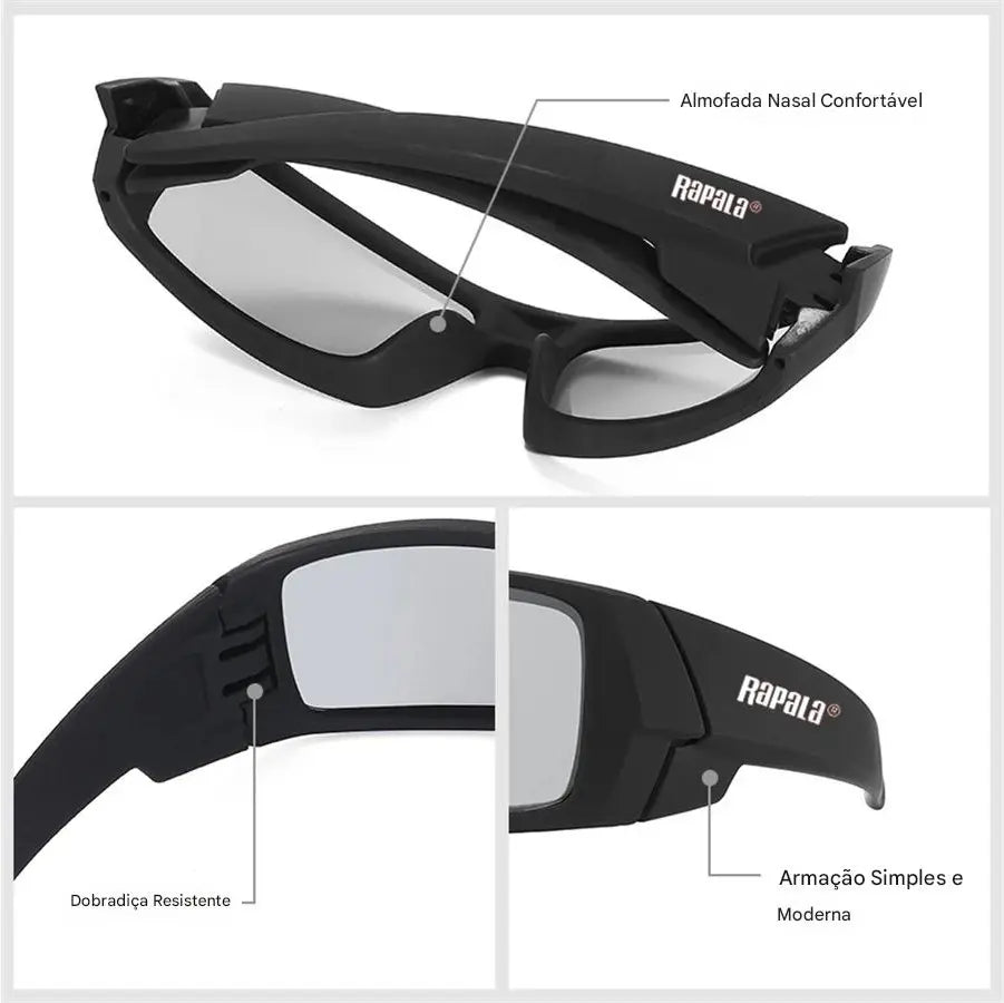 Óculos Polarizado Rapala Montain Proteção UV400 Design Moderno