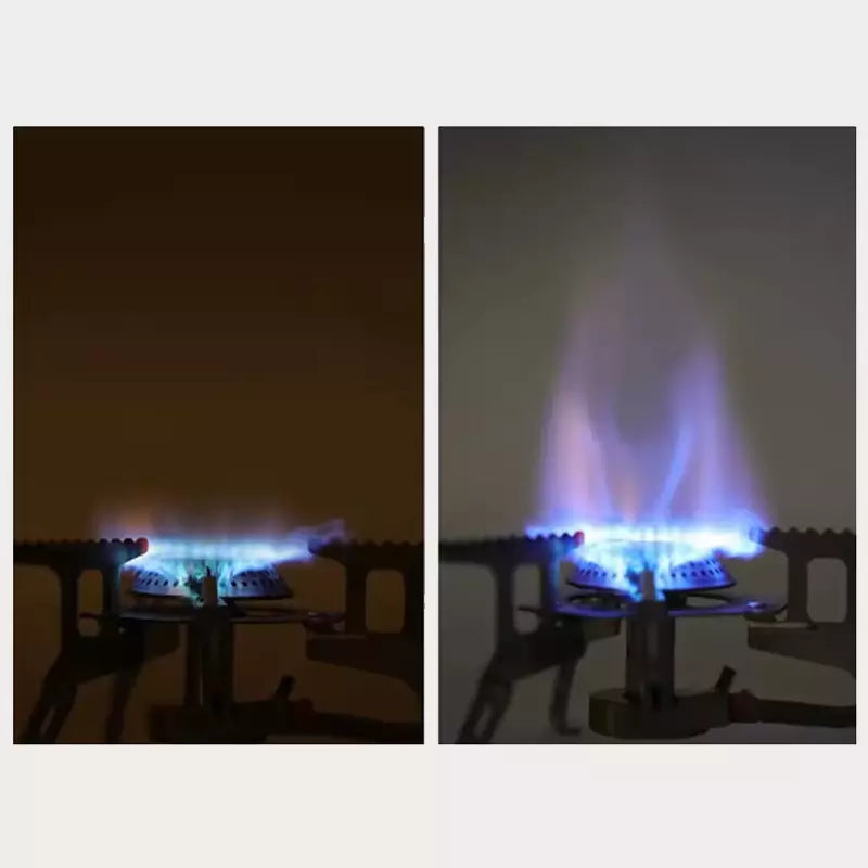 Mini Fogão Portátil com Mangueira de Gás para Acampamento