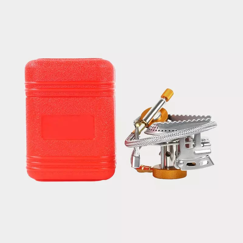 Mini Fogão Portátil com Mangueira de Gás para Acampamento
