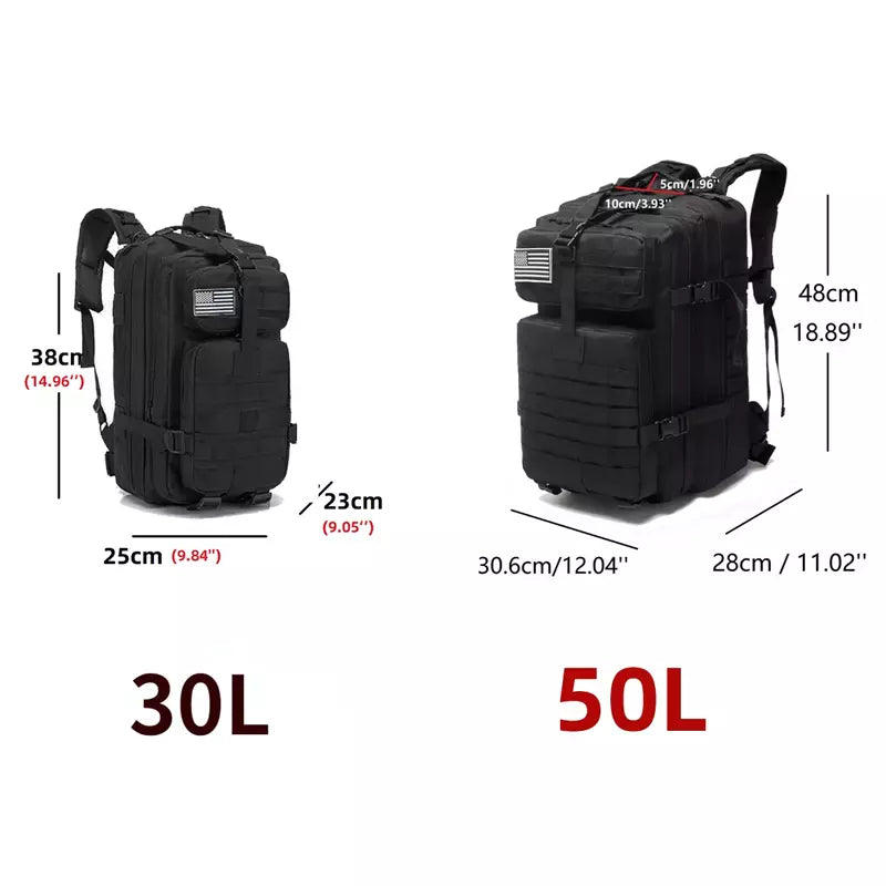 Mochila Tática Esportiva Nylon Impermeável para Trekking, Pesca e Caça