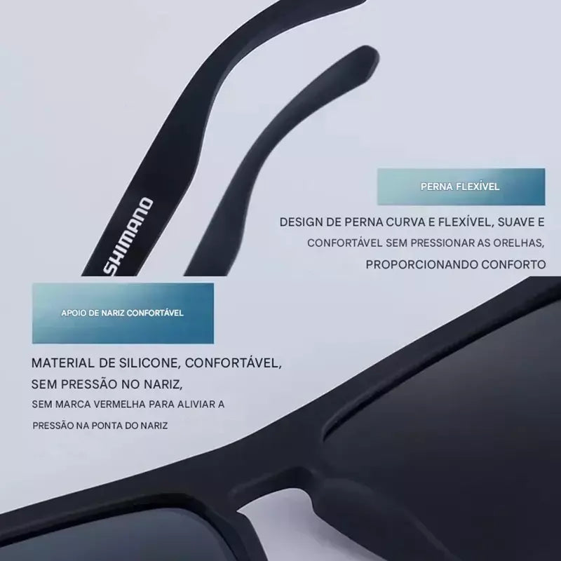 Óculos de sol polarizado Shimano proteção UV400