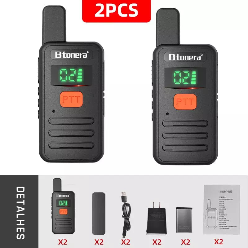 Kit Rádio Comunicador Btonera T1 Mini Longa Distância 3km Para Aventuras