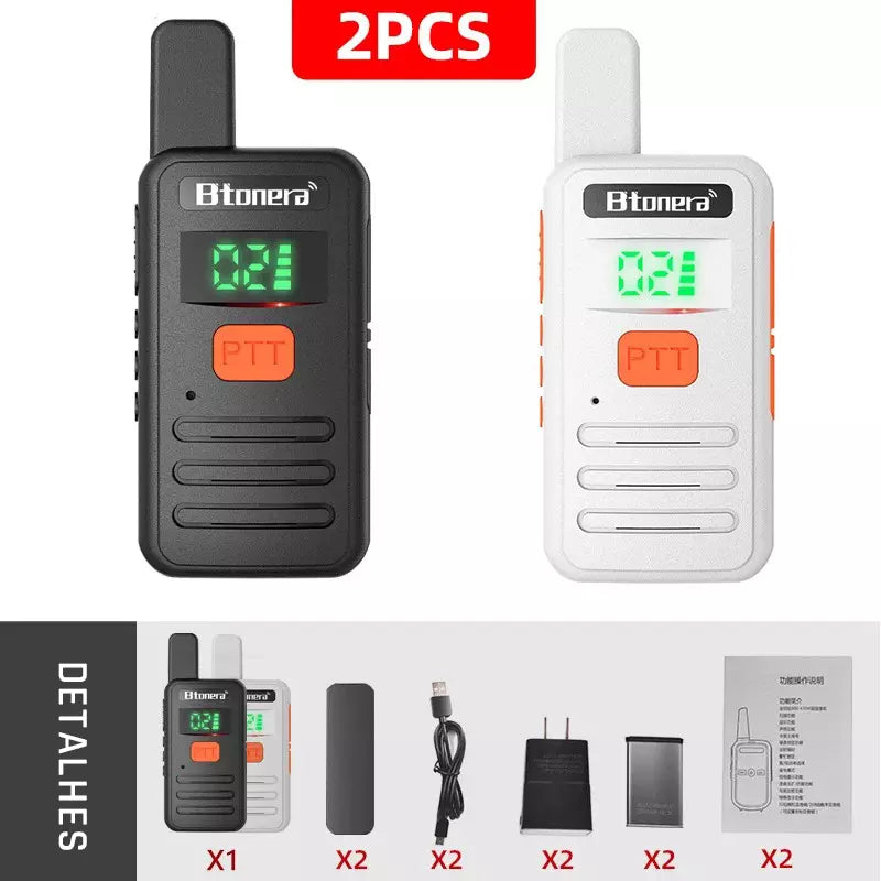 Kit Rádio Comunicador Btonera T1 Mini Longa Distância 3km Para Aventuras
