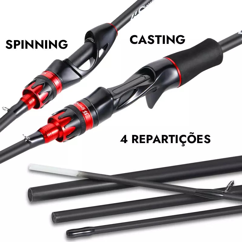Vara de Pesca SougAyiLang Fishing Rod Carbono Ação Rápida 2.1mt 104g 6LB