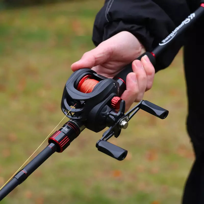 Kit Carretilha 7.2:1 + Vara de Pesca SougaYiLang 1.80m/1.98m/2.10m