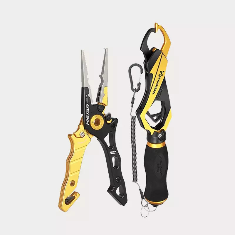 Alicate de Pesca Grip Histar Anti Corrosão Aeronáutico Alumínio Aço Inoxidável com Balança