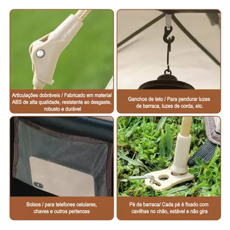 Barraca de Camping Automática JOYFOX para 5 a 8 Pessoas – Prática e Confortável