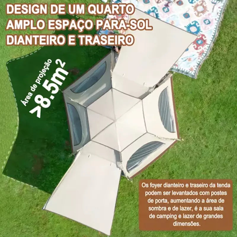 Barraca de Camping Automática JOYFOX para 5 a 8 Pessoas – Prática e Confortável
