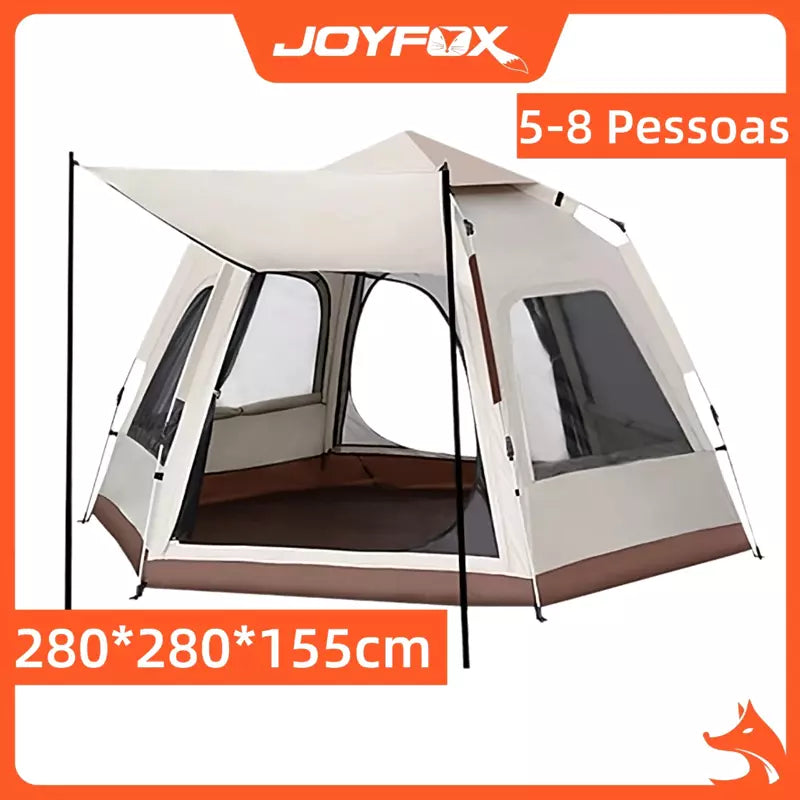Barraca de Camping Automática JOYFOX para 5 a 8 Pessoas – Prática e Confortável