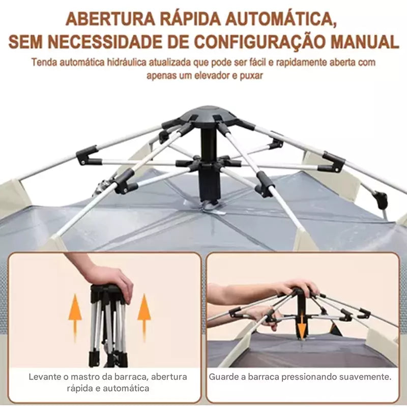 Barraca de Camping Automática JOYFOX para 5 a 8 Pessoas – Prática e Confortável