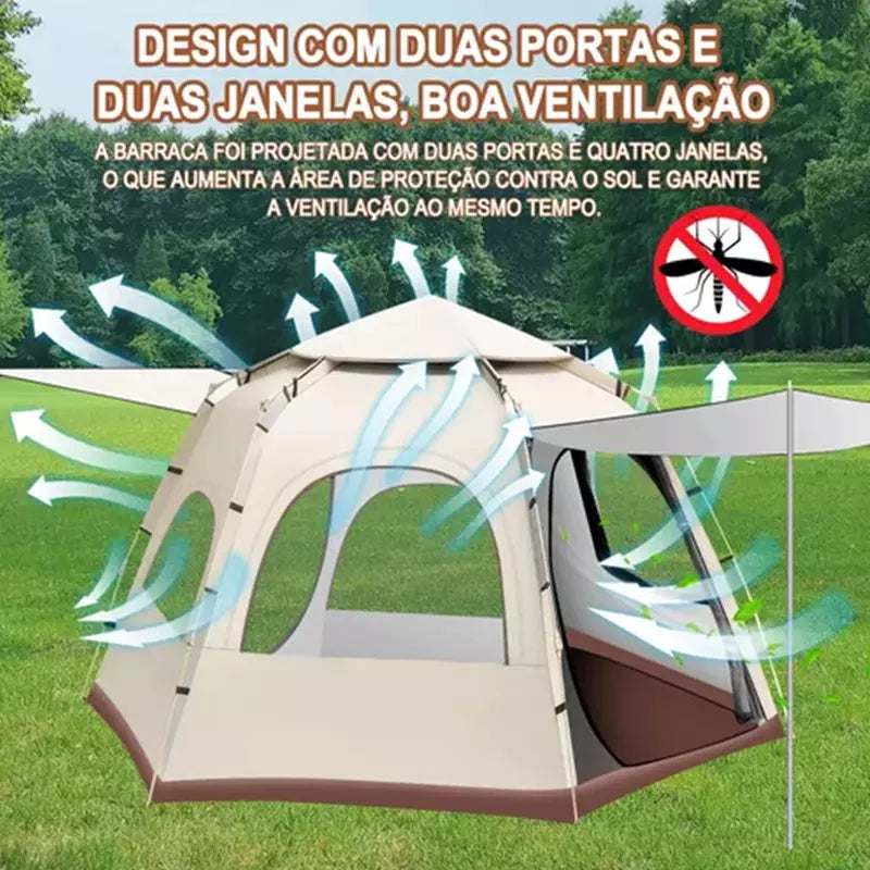 Barraca de Camping Automática JOYFOX para 5 a 8 Pessoas – Prática e Confortável