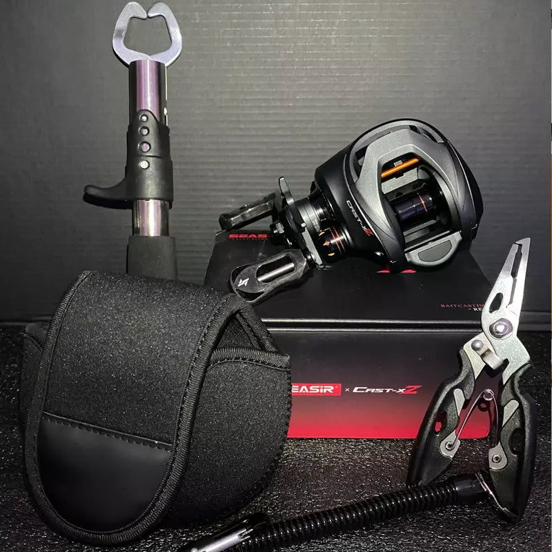 Kit Promocional Carretilha Seasir Cast XZ + Alicates de Pesca + Capa p/ Carretilha